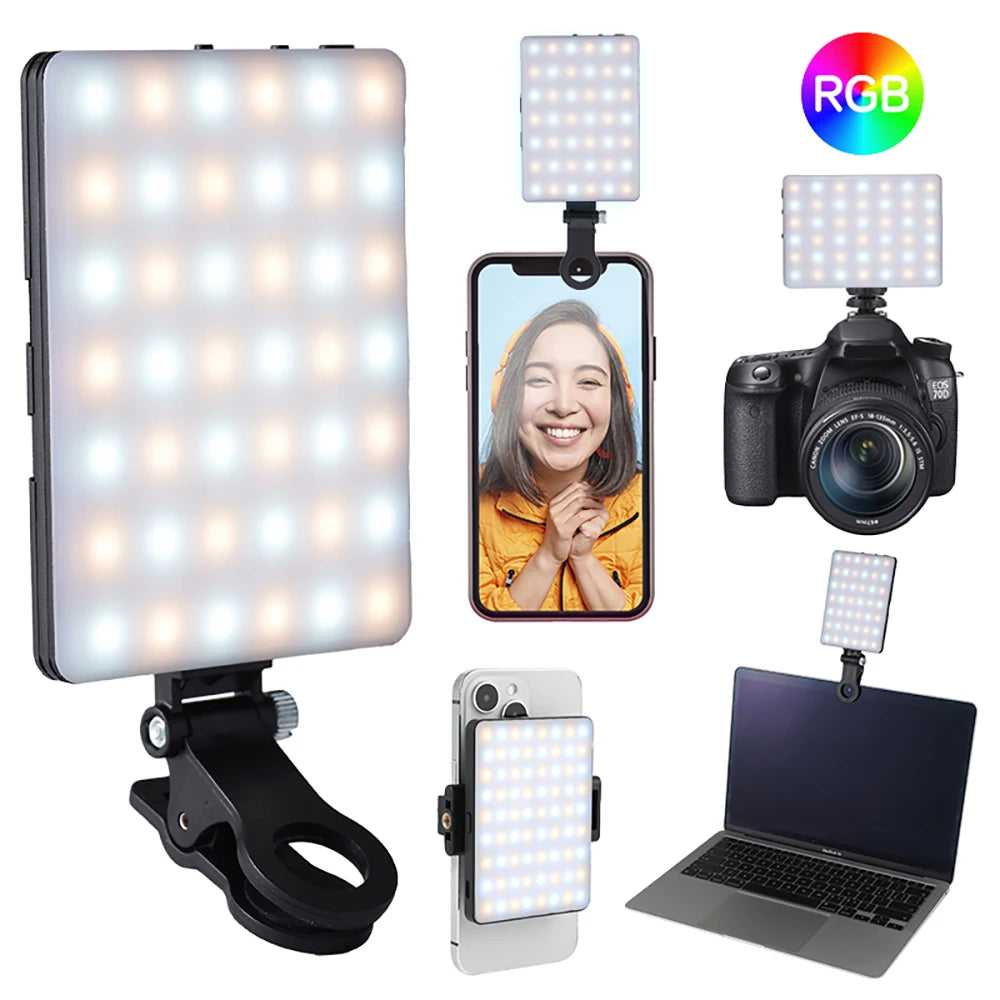 RGB LED Mini Fill Light for Phone & Camera Vlogging