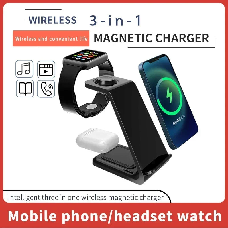 Fast 100W 3-in-1 Wireless Charger for iPhone & iWatch Fast Dock