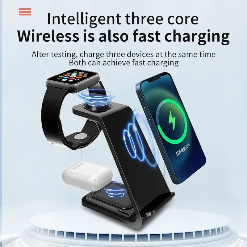 Fast 100W 3-in-1 Wireless Charger for iPhone & iWatch Fast Dock