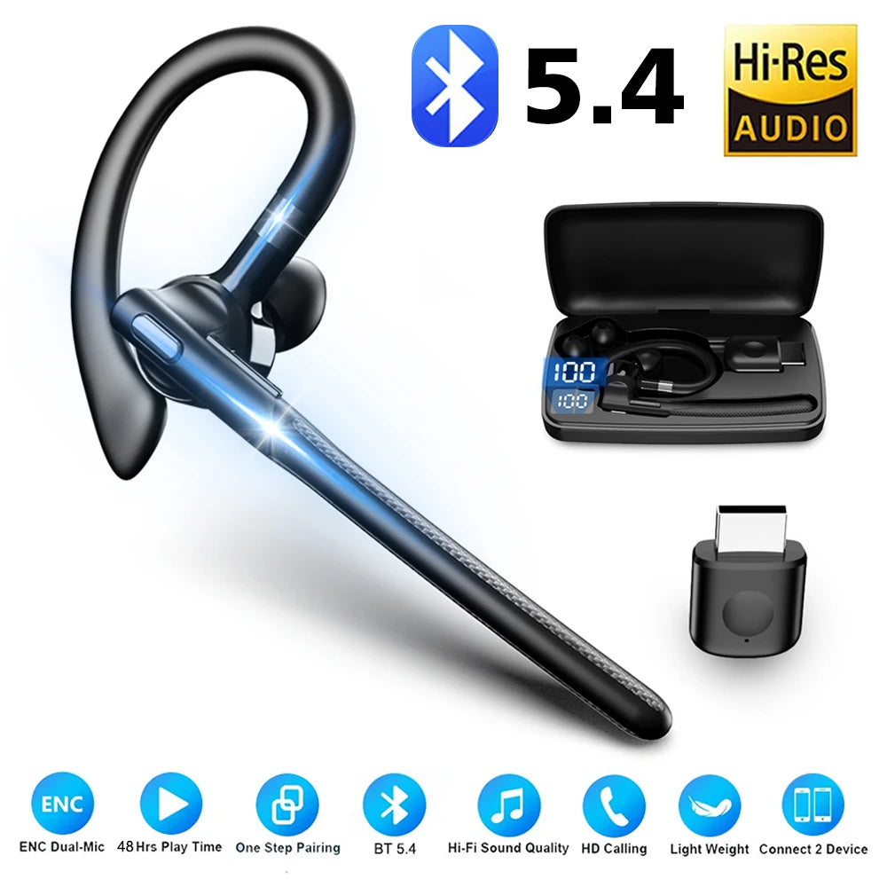 Wireless Bluetooth 5.4: Noise Cancelling Business Headset