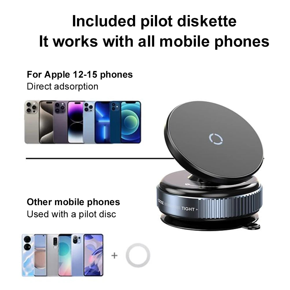 Vacuum Magnetic Magsafe Phone Holder - 360° Rotating Stand